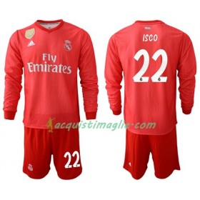 Divisa di Calcio Real Madrid Isco 22 Bambino Terza 2018/2019 Manica Lunga